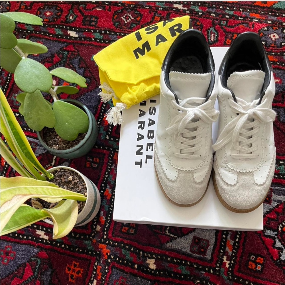 Isabel Marant White and Black Bryce Sneakers